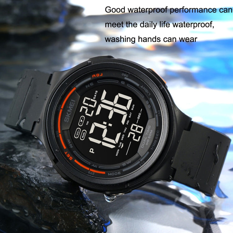SKMEI 1841 Outdoor Sports Students Waterproof Luminous Countdown Watch, 1841 Light Grey, 1841 Black