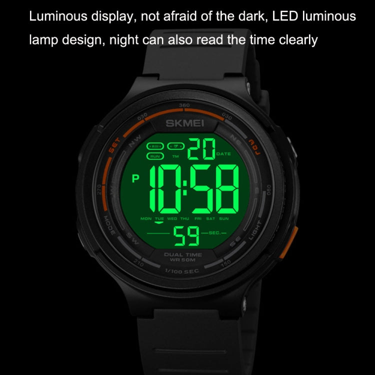 SKMEI 1841 Outdoor Sports Students Waterproof Luminous Countdown Watch, 1841 Light Grey, 1841 Black