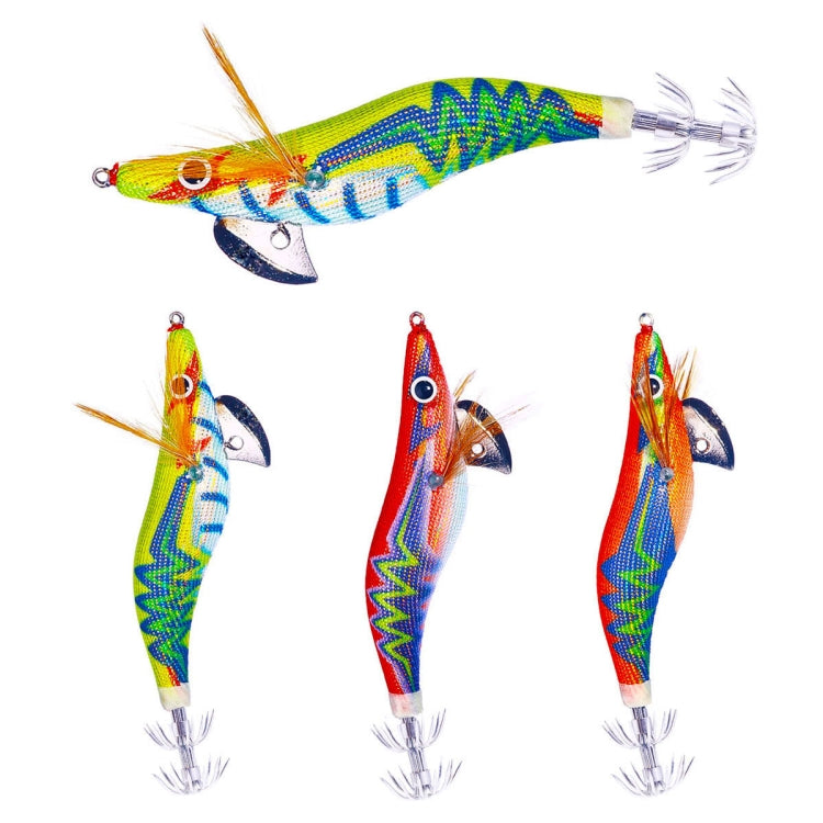 Hengjia SJ037 Luminous Electroplated Flash Wooden Shrimp Squid Lures, SJ037 (Yellow), SJ037 (Red), SJ037 (Orange)