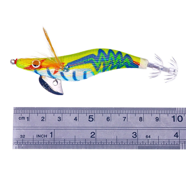 Hengjia SJ037 Luminous Electroplated Flash Wooden Shrimp Squid Lures, SJ037 (Yellow), SJ037 (Red), SJ037 (Orange)
