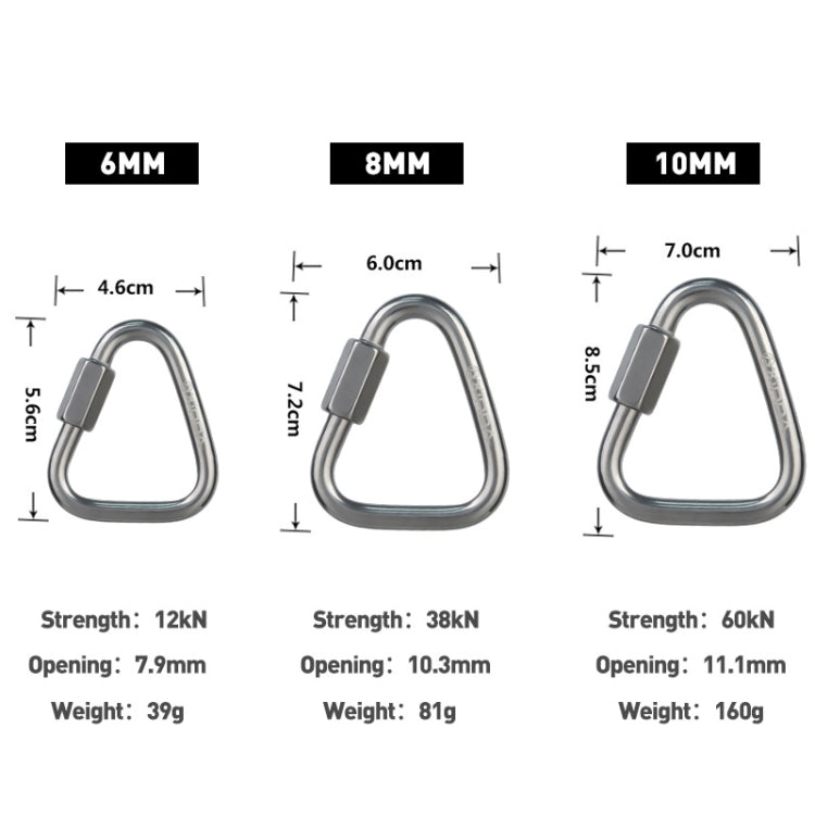 Xinda Stainless Steel Triangle Connecting Ring Meilong Lock Rock Climbing Equipment