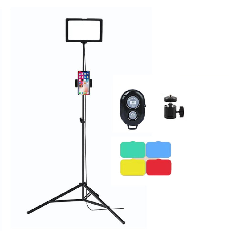8 Inch 3200-5500K Three-color Temperature Photography Flat-panel Live Fill Light,Spec:, Small Tripod, 30cm Bracket, 42cm Bracket, 0.5m Bracket, 0.5m Bracket +Bluetooth RC, 2.1m Bracket, 2.1m Bracket+Bluetooth RC