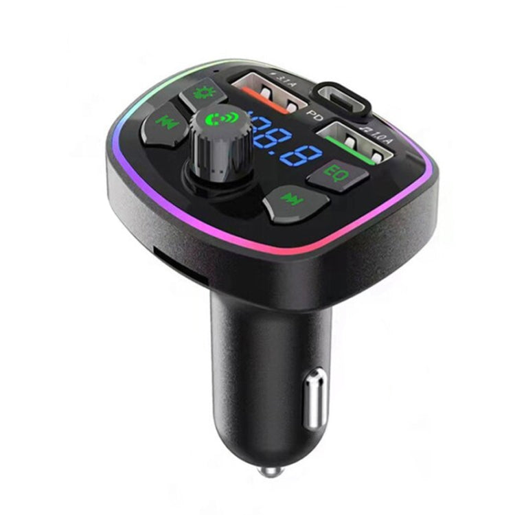 3.1A USB+PD Bluetooth Car Charger Car FM Transmitter Colorful Lighting