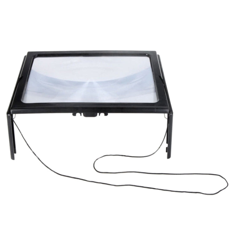 WJ10015 Full Page Reading LED Light Three-dimensional Folding Bracket Magnifying Glass