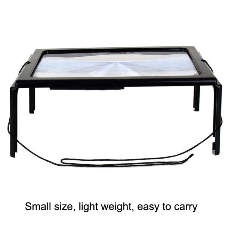 WJ10015 Full Page Reading LED Light Three-dimensional Folding Bracket Magnifying Glass