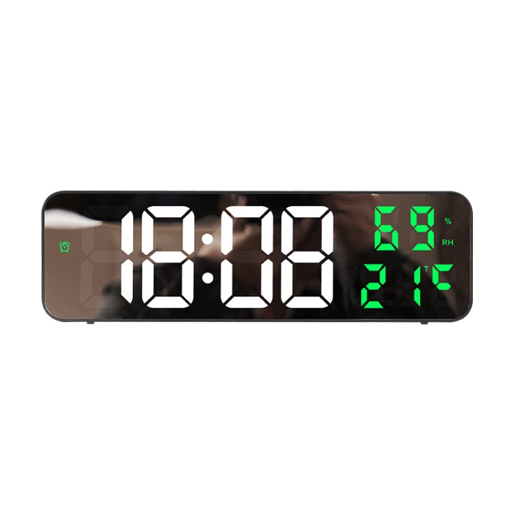 671  Mirror Screen Digital LED Alarm Clock USB Plug-in/Battery Dual-use With Temperature/Humidity Display