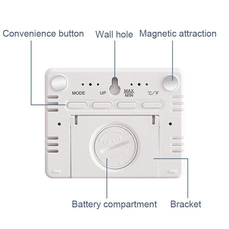 8218 Thin and Light Magnetic Wall-mounted LCD Temperature Electronic Digital Clock