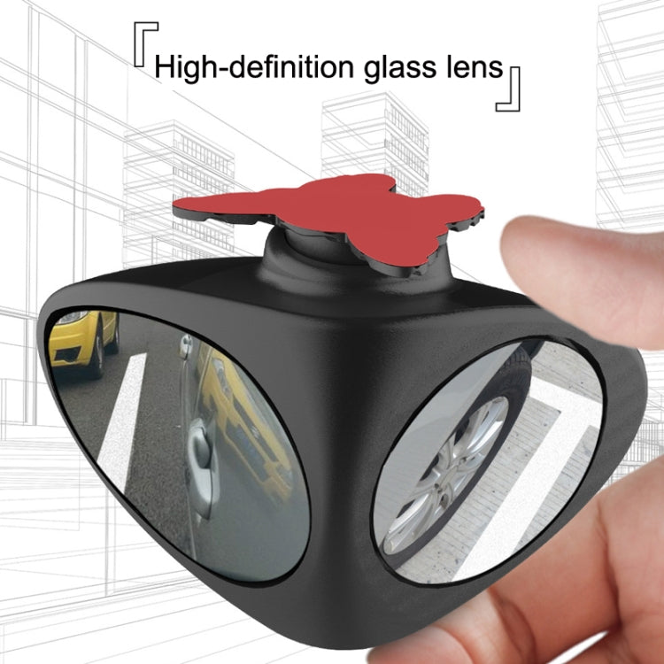 2 in 1 Car Blind Spot Mirror Reversing Parking Wide Angle Mirror 360 Degree Rotation Adjustable Convex Rear View Mirror