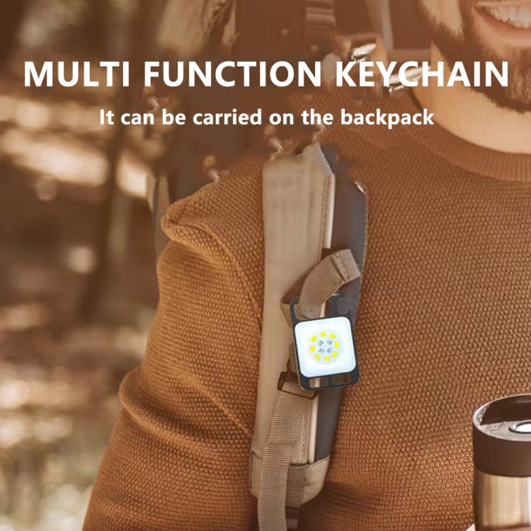 Key Chain Light Magnetic Suction Work Light Rechargeable Flashlight For Outdoor Camping