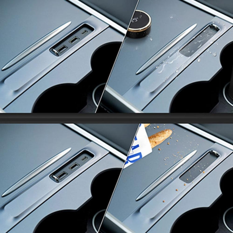 For Tesla Model 3/Y Car T09 Center Console 27W 3-in-1 USB Hub Docking Station