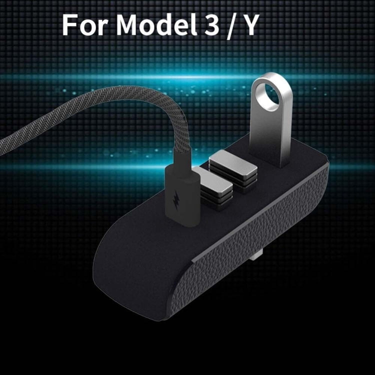 For Tesla Model 3/Y Car AH37 3 USB  +1 Type-C/USB-C Port Hub Docking Station