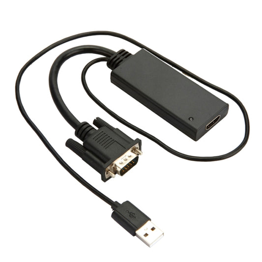 HD55Y VGA To HDMI Adapter Cable VGA+USB To HD 1080P Converter With Power Supply