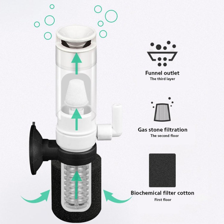 Small Fish Tank Aquarium Mini Pneumatic Filter Oxygenator