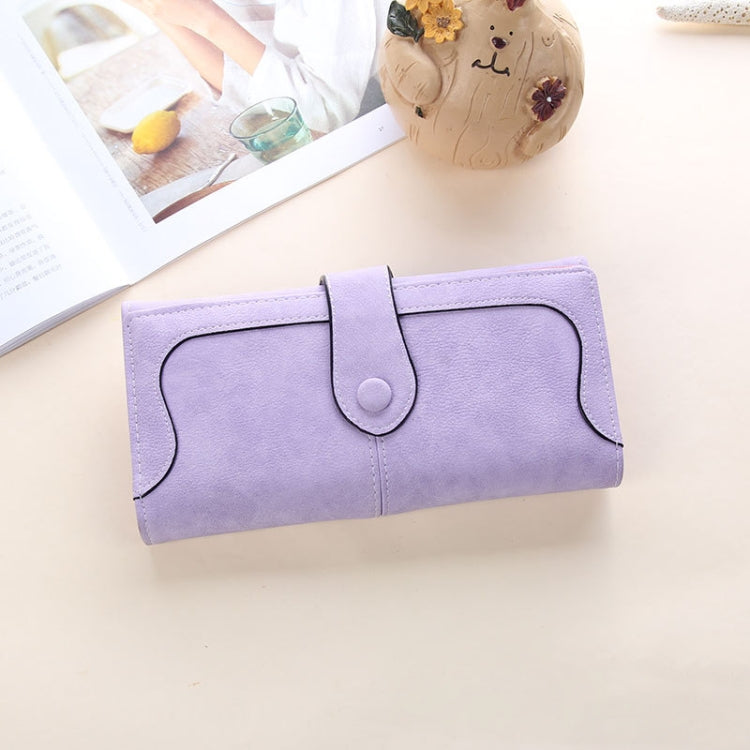 Women Long Wallet Vintage Frosted Splicing Leather Wallet