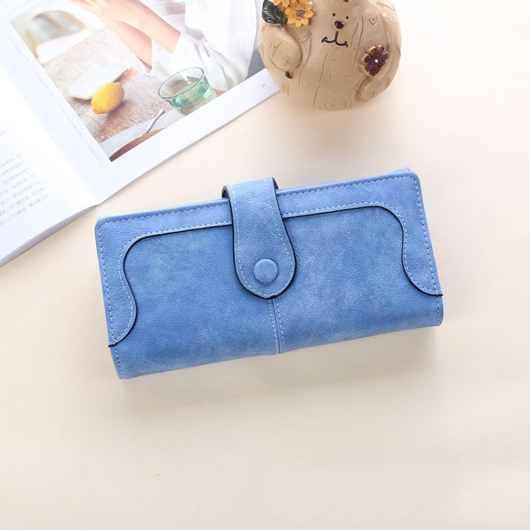 Women Long Wallet Vintage Frosted Splicing Leather Wallet
