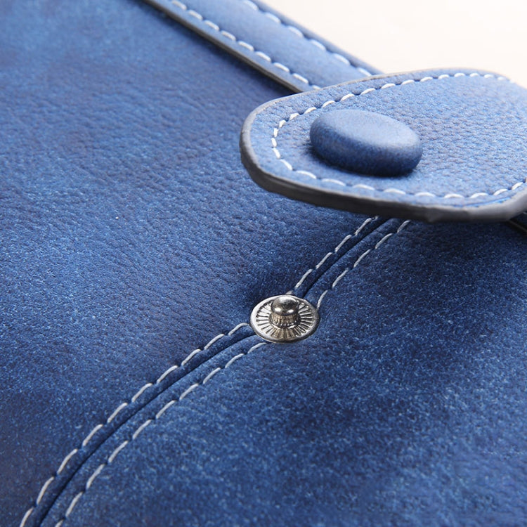 Women Long Wallet Vintage Frosted Splicing Leather Wallet