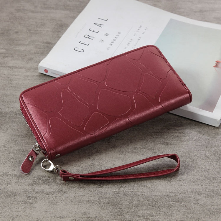 Large Stone Wallet Zipper Women Wallet Long Coin Purse