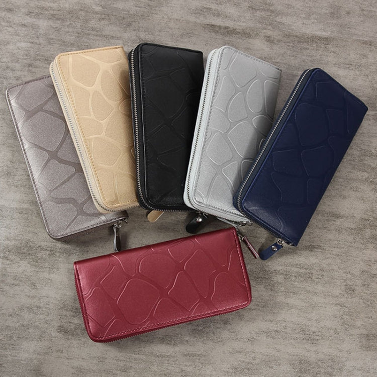 Large Stone Wallet Zipper Women Wallet Long Coin Purse