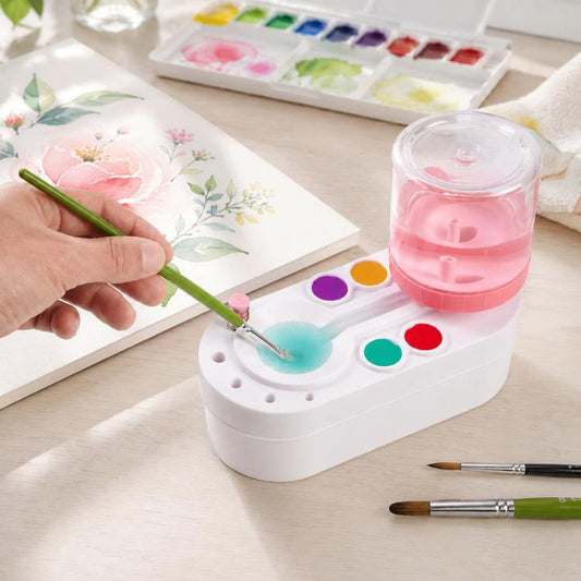 2nd Generation Oil Painting Brush Cleaner Tool with Water Container Paint Pen Washer, GEN 2 Green, GEN 2 Pink