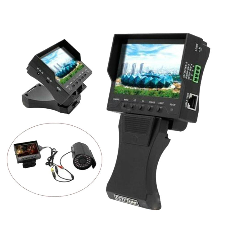 JSK-4300B 4.3 inch Handheld 12V Output Network Cable Monitoring Tester, 4.3 inch (With AU Plug Power Adapter), 4.3 inch (With US Plug Power Adapter), 4.3 inch (With EU Plug Power Adapter), 4.3 inch (With UK Plug Power Adapter)