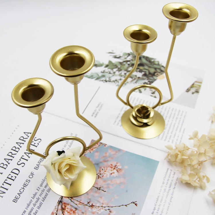 Wrought Iron Double-Headed Candle Holder Party Wedding Table Decoration Candlesticks