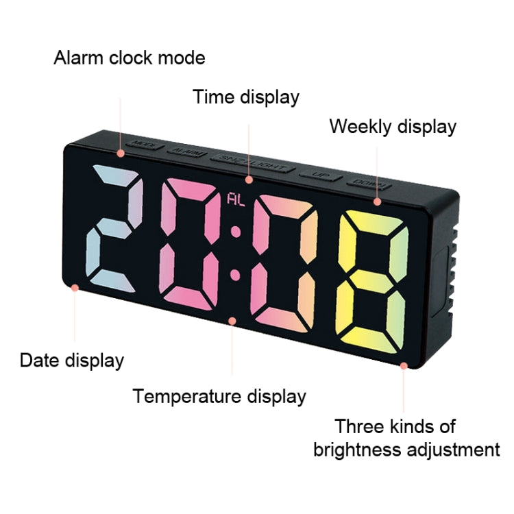 3806C LED Electronic Home Living Room Desktop Clock Perpetual Calendar Digital Tabletop Clock