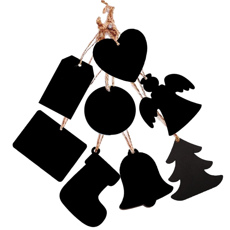 10pcs/Set Mini Hanging Wooden Message Board Home Holiday Decor Lanyard Chalkboard