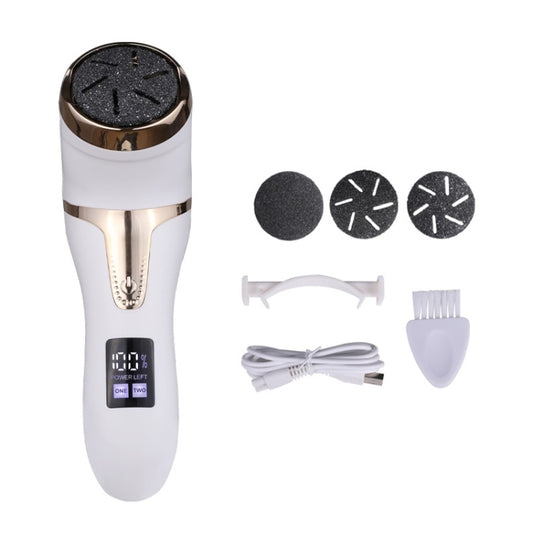 JD-510 Rechargeable Electric Foot Callus Remover with Vacuum Cleaner, White, 10 In 1 Kit White, Black, 10 In 1 Kit  Black