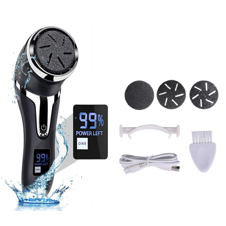JD-510 Rechargeable Electric Foot Callus Remover with Vacuum Cleaner, White, 10 In 1 Kit White, Black, 10 In 1 Kit  Black