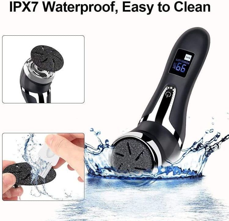 JD-510 Rechargeable Electric Foot Callus Remover with Vacuum Cleaner, White, 10 In 1 Kit White, Black, 10 In 1 Kit  Black
