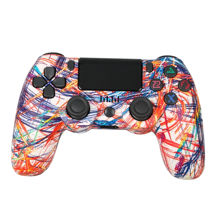 For PS4 Wireless Bluetooth Game Controller With Light Strip Dual Vibration Game Handle