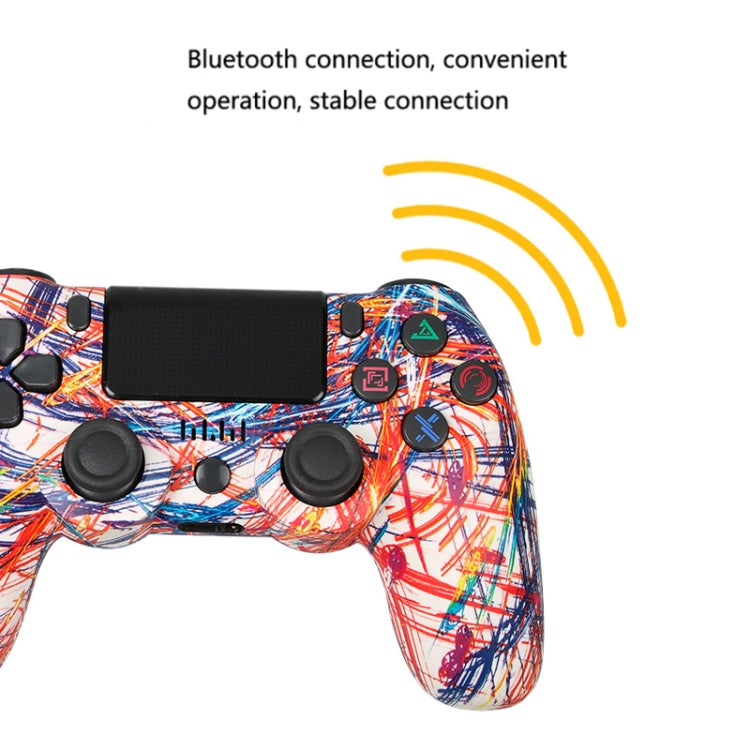 For PS4 Wireless Bluetooth Game Controller With Light Strip Dual Vibration Game Handle