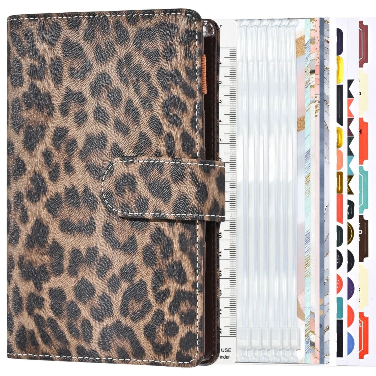 A6 Leopard Print Cash Budget Notebook  Loose Leaf Financial Management Notepad