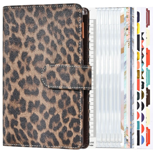 A6 Leopard Print Cash Budget Notebook  Loose Leaf Financial Management Notepad