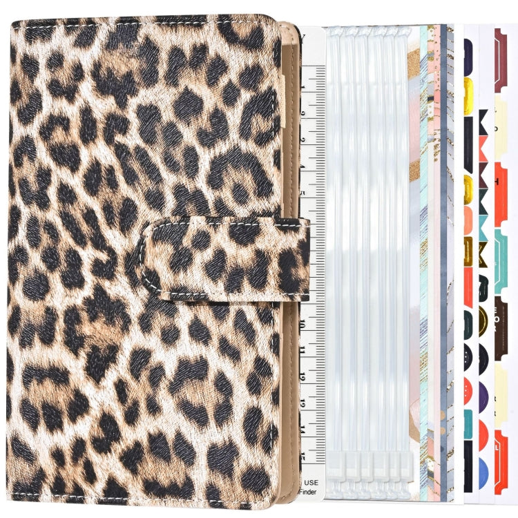 A6 Leopard Print Cash Budget Notebook  Loose Leaf Financial Management Notepad