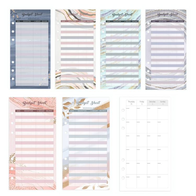 A6 Leopard Print Cash Budget Notebook  Loose Leaf Financial Management Notepad