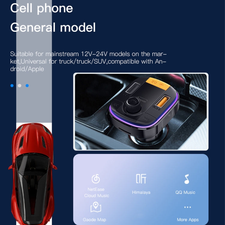 Yesido Y45 Car PD Charger Cigarette Lighter QC Car Charging USB Bluetooth Digital Display FM