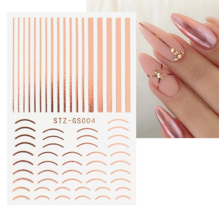 Gold Silver Manicure Stickers Imitation Metal Line Adhesive Nail Stickers