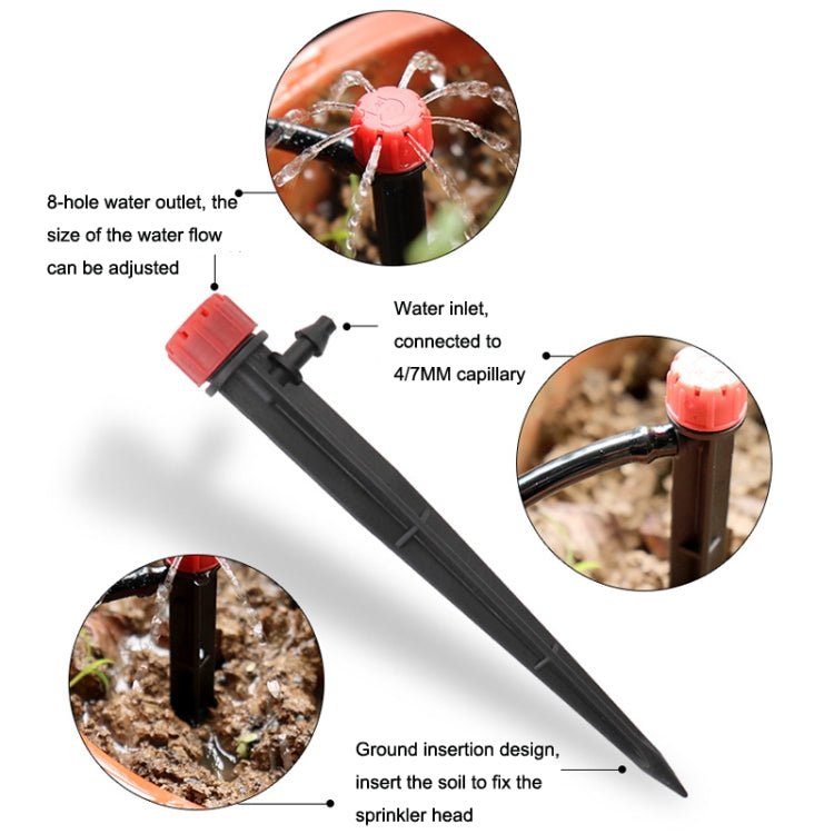 FH-118 13cm Adjustable 8 Holes Ground Plug Dripper Garden Irrigation System Watering Nozzle