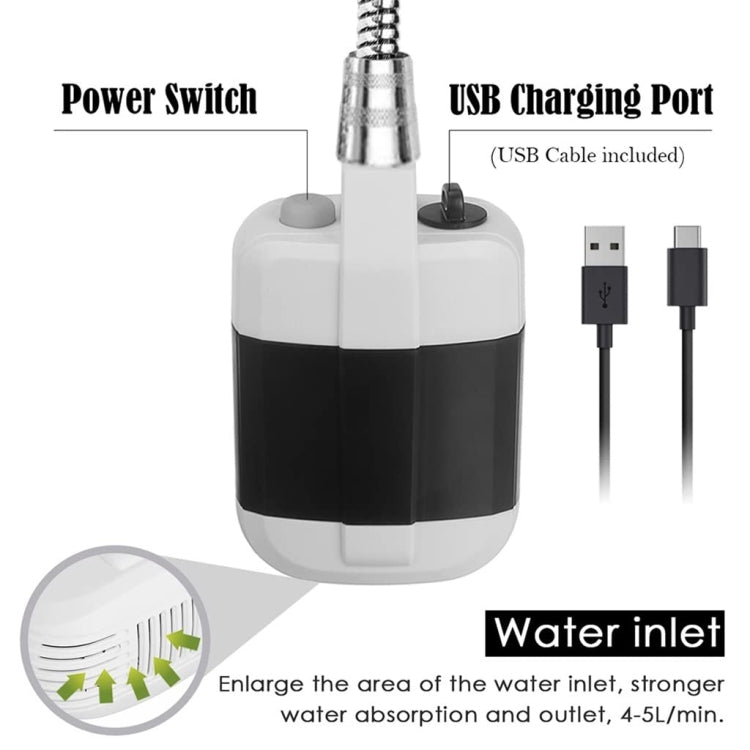 KE-801 Outdoor Electric Shower Camping Rechargeable Portable Shower Head