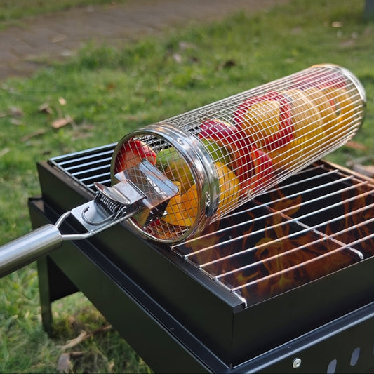 Upgrade With Handle BBQ Cage Stainless Steel  Barbecue Basket