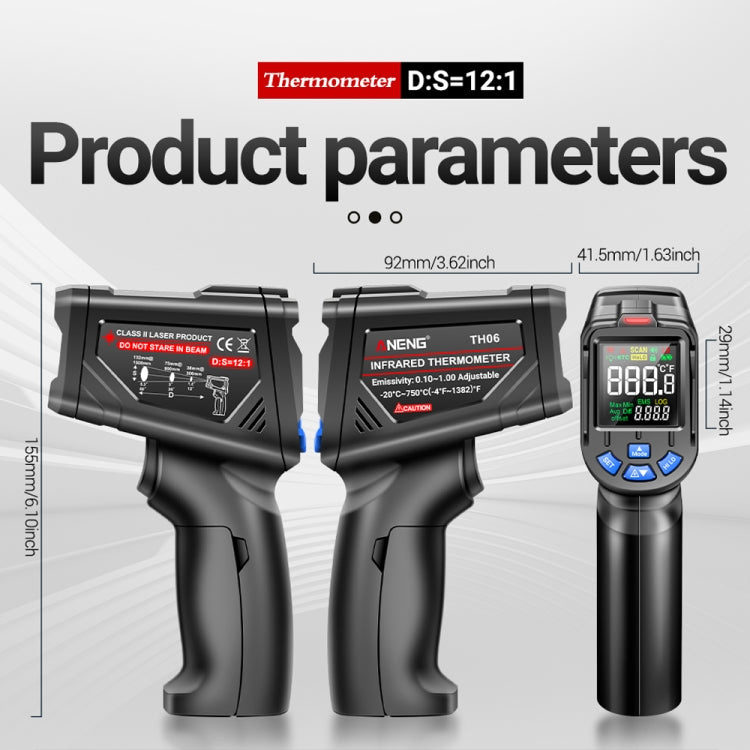 ANENG TH06 Oil Temperature High Precision Thermometer Laser Baking Infrared Water Thermometer