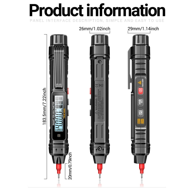 Electrician Induction Test Pen Fully Intelligent Anti-burning High-precision Digital Universal Meter