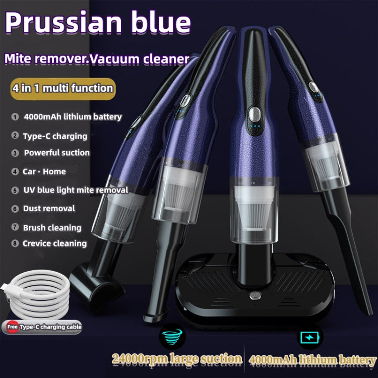 4 In 1 12000pa Wireless  Mini Handheld Car Vacuum Cleaner Mite Remover