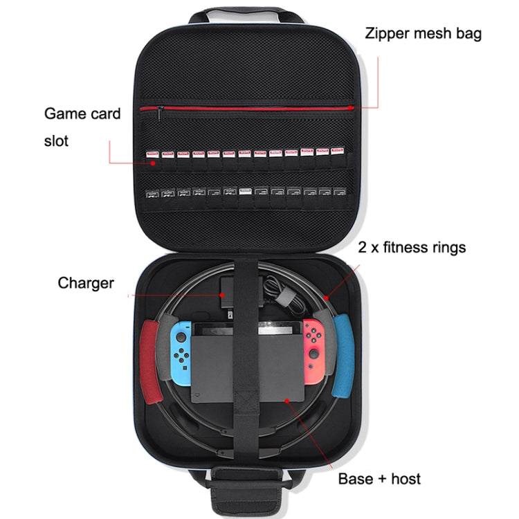For Nintendo Switch Double Fitness Ring Storage Bag EVA Portable Hard Shell Host Package Accessories