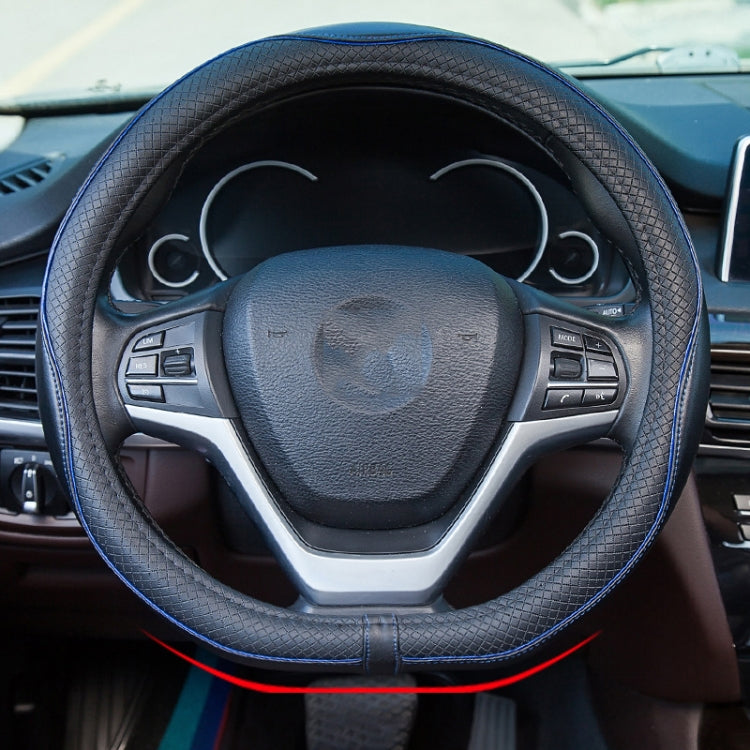 38cm Car Embossed Leather Steering Wheel Cover
