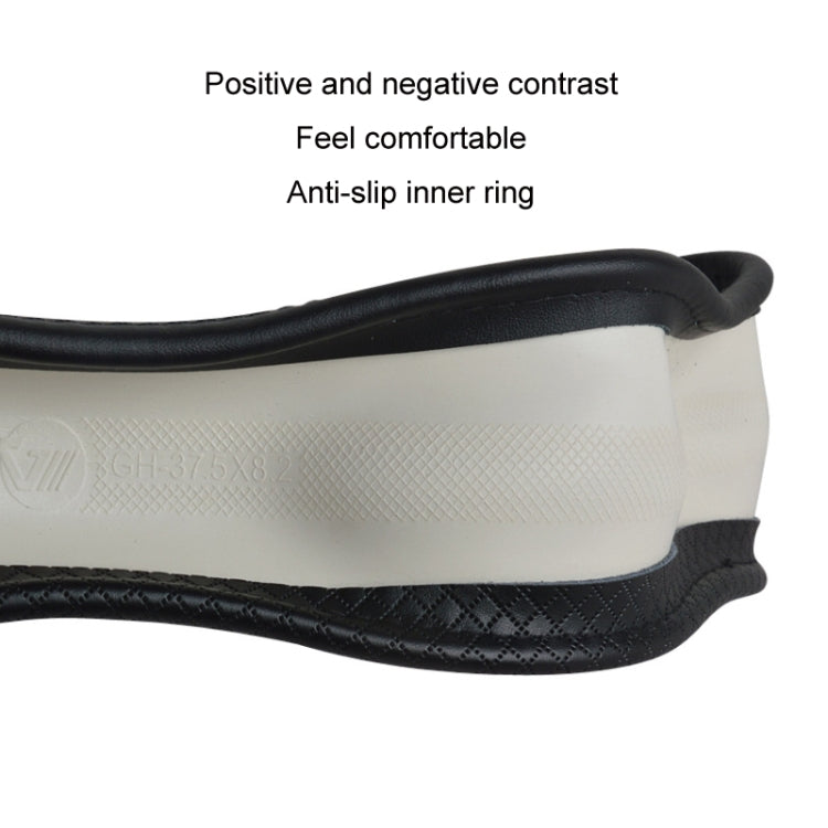 38cm Car Embossed Leather Steering Wheel Cover