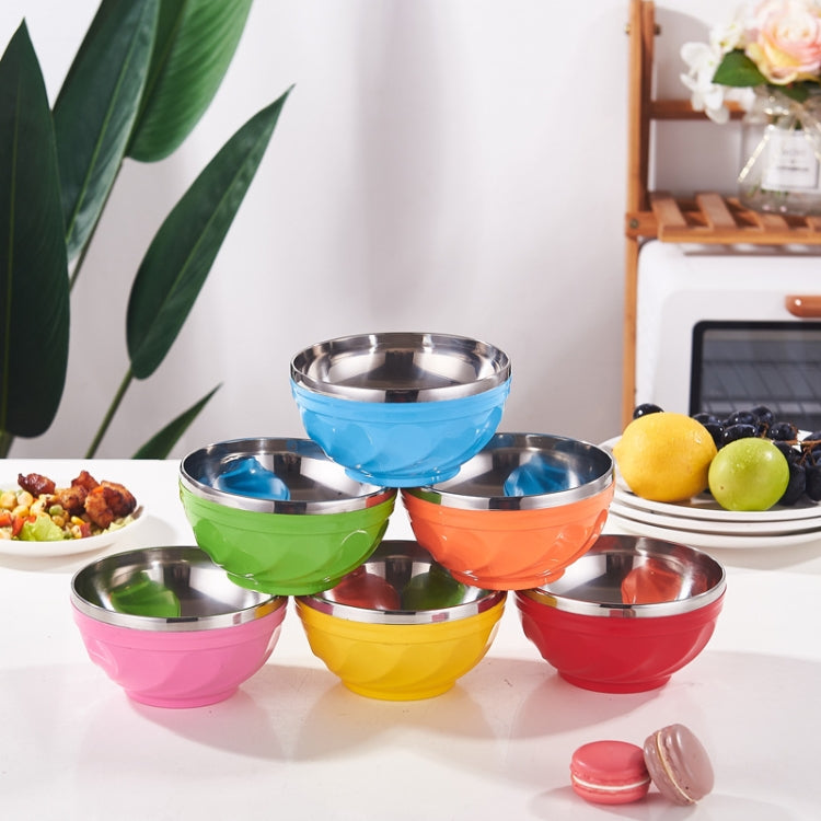 Double-Layer Stainless Steel Bowl With Lid Children Dinner Insulated Rice Bowl