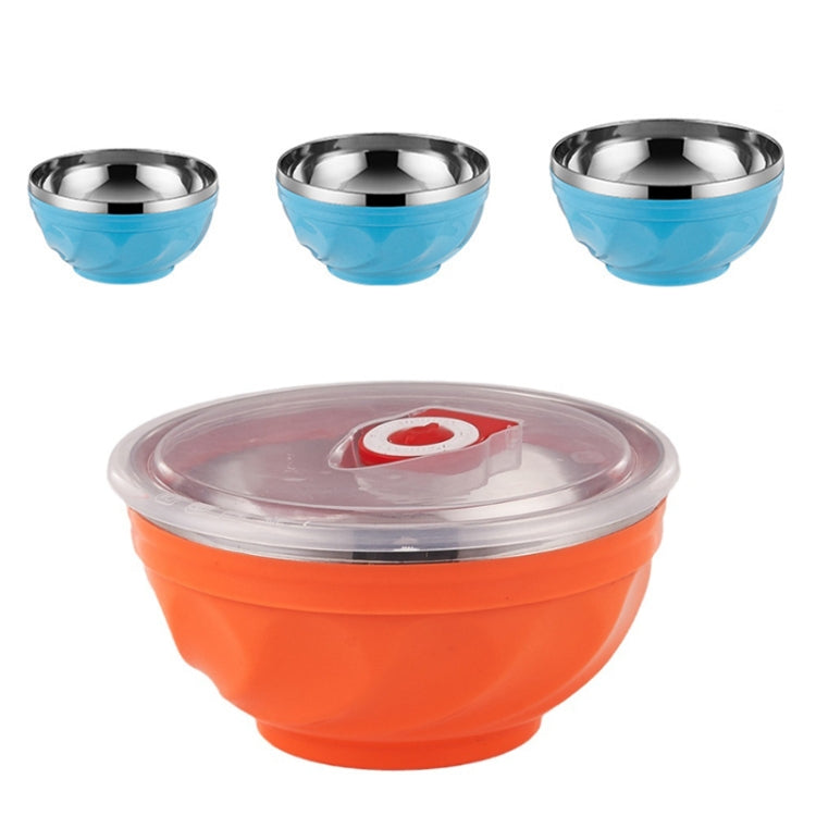 Double-Layer Stainless Steel Bowl With Lid Children Dinner Insulated Rice Bowl