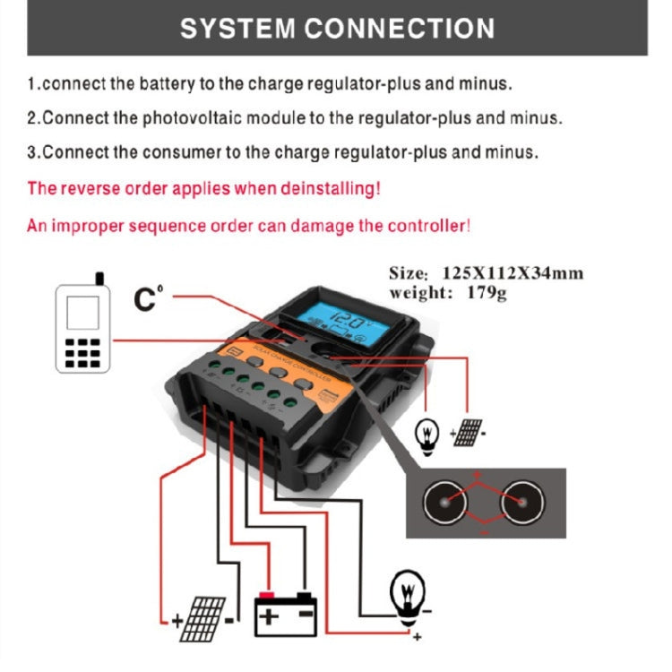 Dual DC Current Display 12V24V Solar Controller LCD PWM Photovoltaic Power Generation Controller